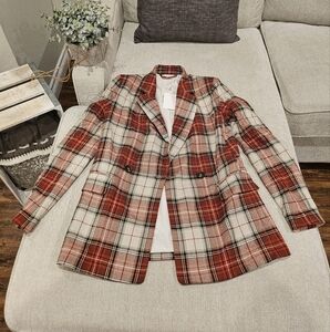 Brand new H&M Plaid Red Women's Jacket  2 XS S